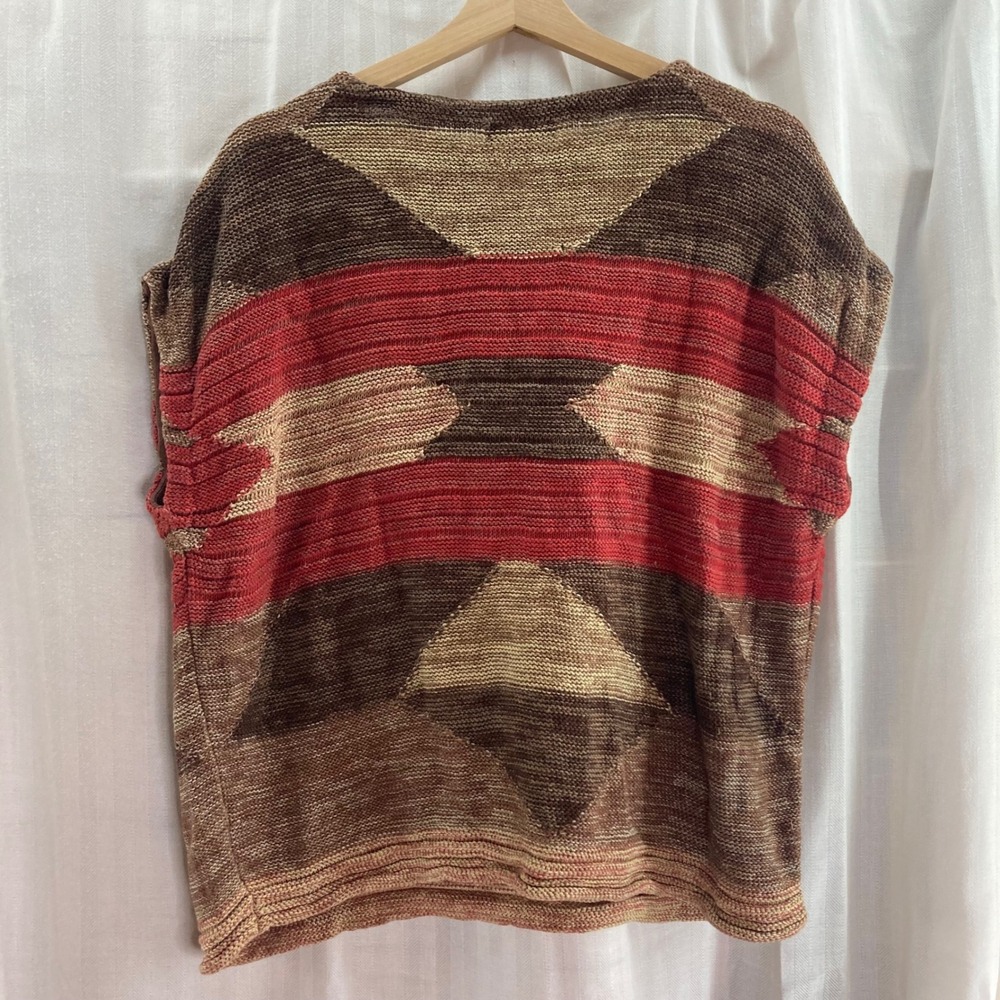 Lauren Ralph Lauren Brown and Red Geometric Sweater - Picture 2 of 7